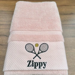 AHSNME Customized Towel Tennis Team Name Embroidery Hand Towel Personalized Towels for Birthday Gift Soft Sport Towel