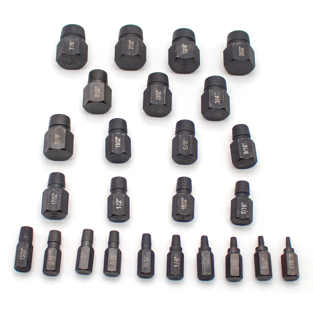 

25PCS/SET Damaged Screw Extractor Remover Tool Hex Shank Broken Bolt Extractor