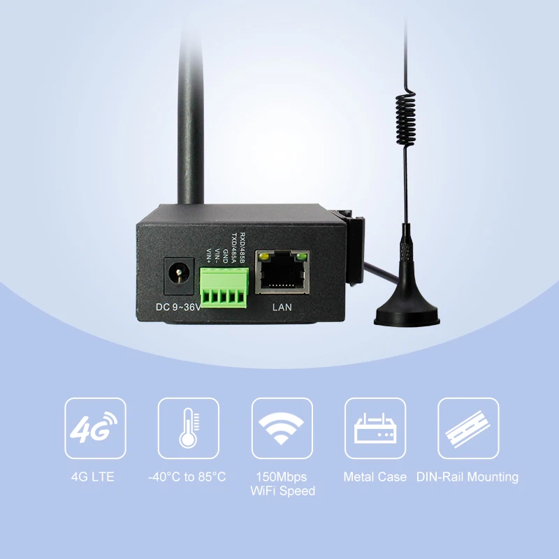 

Wireless Router Industrial 4G Lan Wifi Routing Remote Industrial Router With Sim Card Slot 3G/4G M2M Gateway Iot Solution