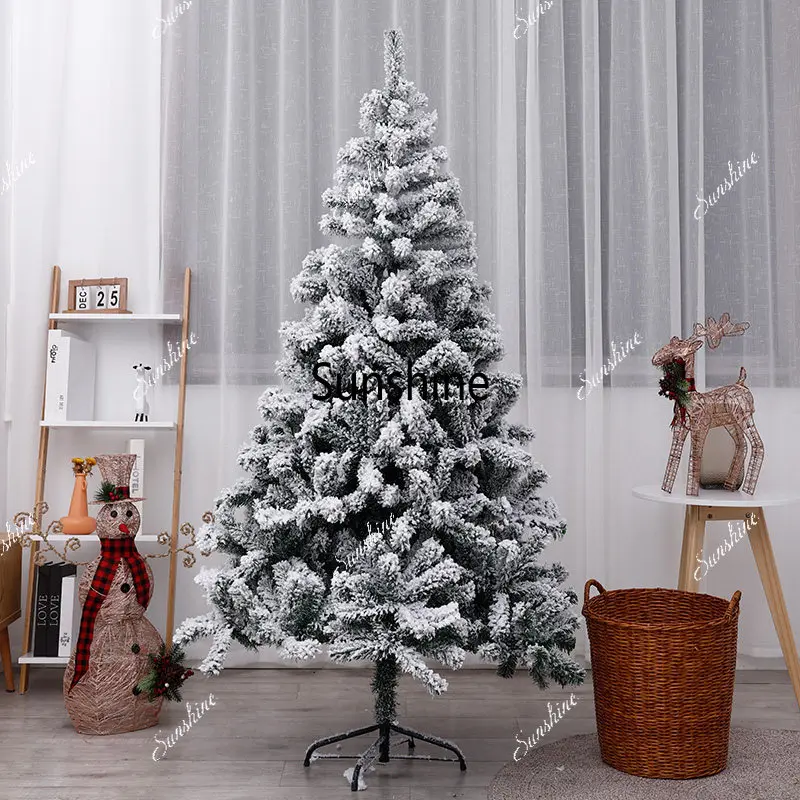 White Flocking Tree Luxury Encryption Package Decoration Christmas Scene Arrangement