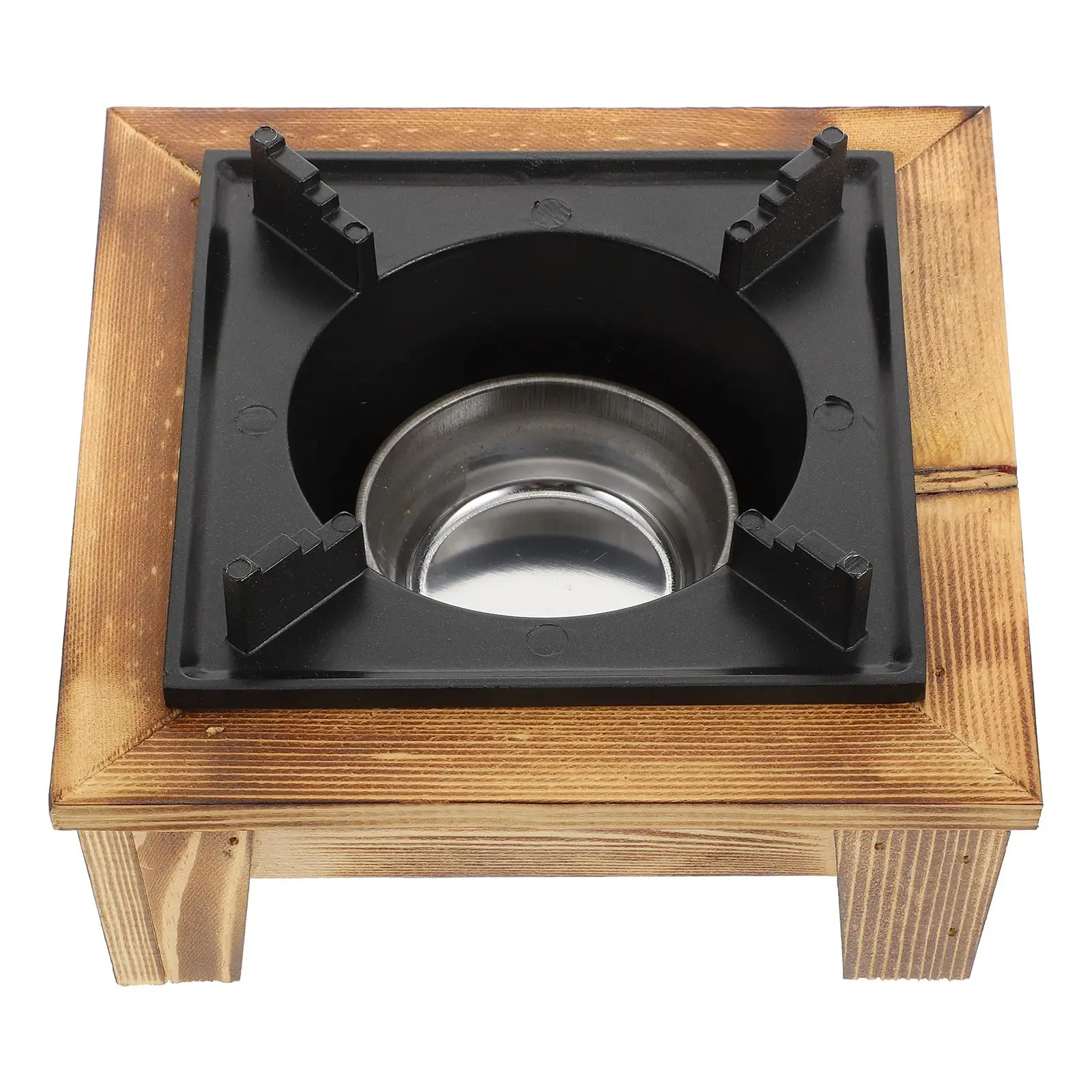 

Portable Alcohol Stove Camping Cookware Wood Base Heating Supplies Practical Stove Outdoor Cooking Equipment Thickened Design