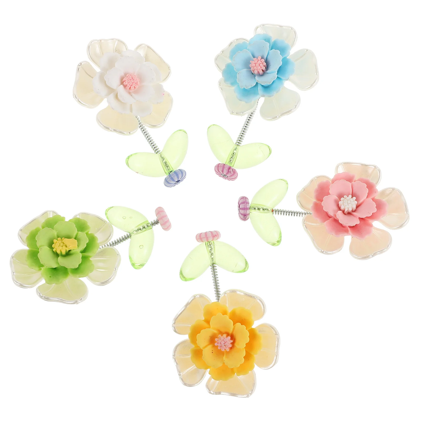 

5Pcs Car Dashboard Flower Bobblehead Shaking Head Cute Rearview Mirror Decorations Car Interior Accessories Dashboard Ornament