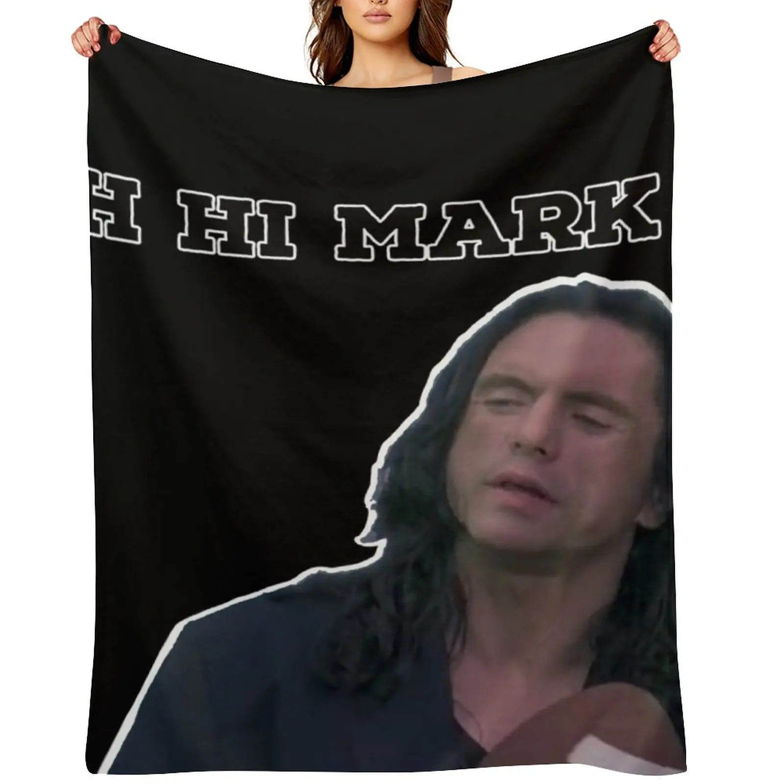 Oh hi Mark Wiseau Throw Blanket Sofa Quilt Sofa Hairys Furrys Blankets