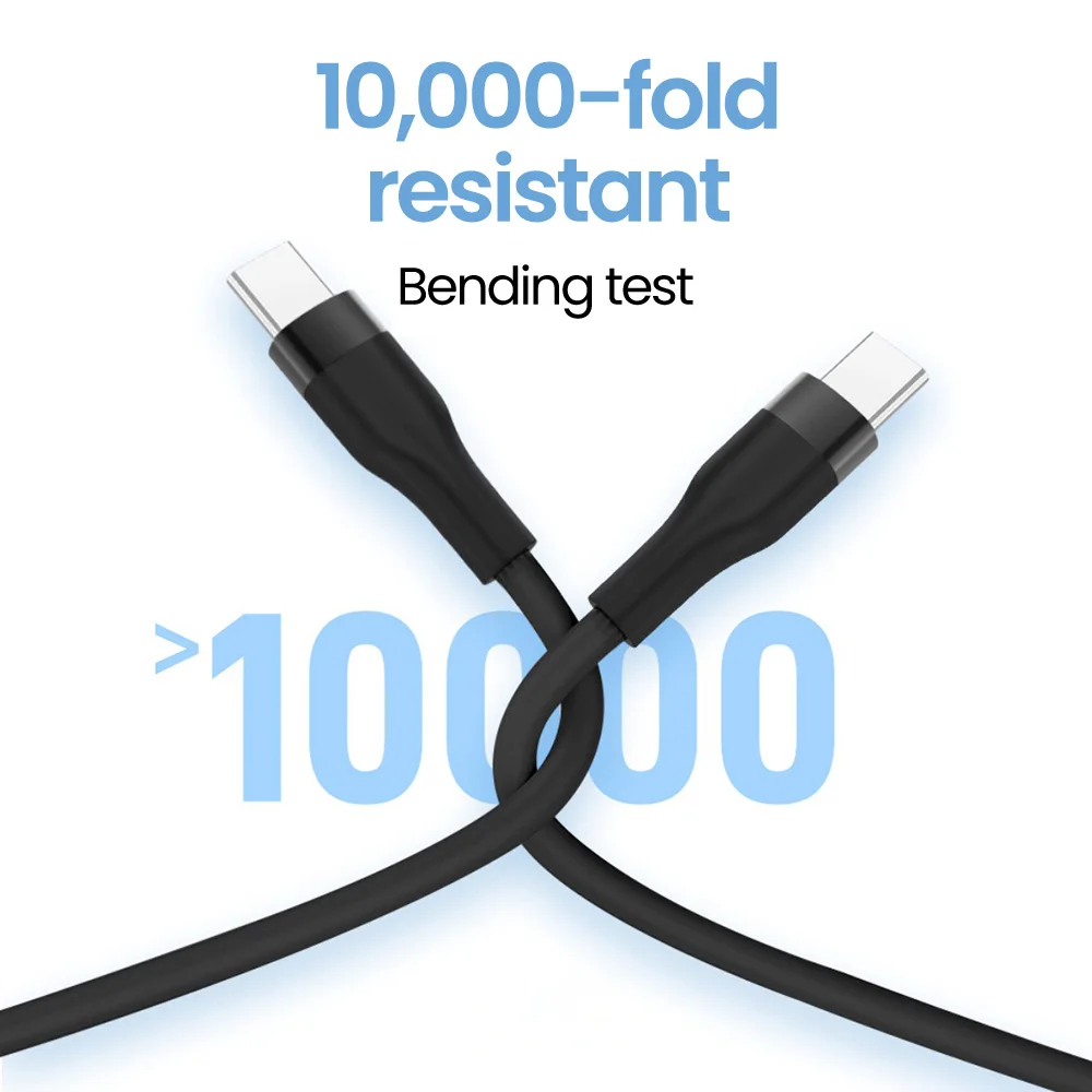 PD 100W Fast Charging Silicone Type C to Type C Cable  0.25/0.5M Short USB C Data Cord For iPhone 15 16 Samsung Notebook iPad