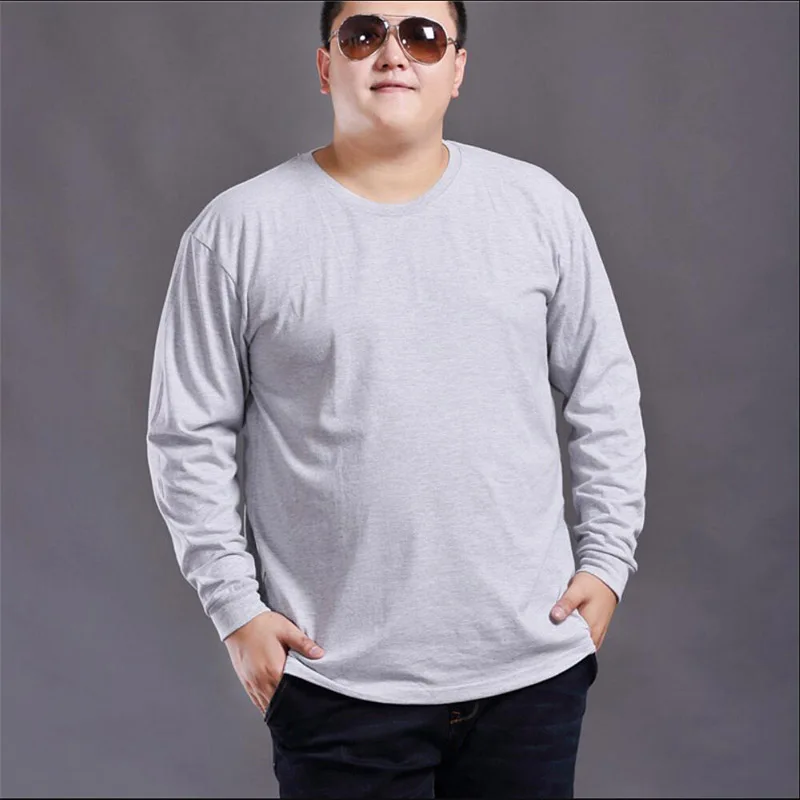 men winter cotton t-shirt long sleeve large size plus 6XL tees tshirt 52 54 56 60 62 64 68 70 130KG tops red