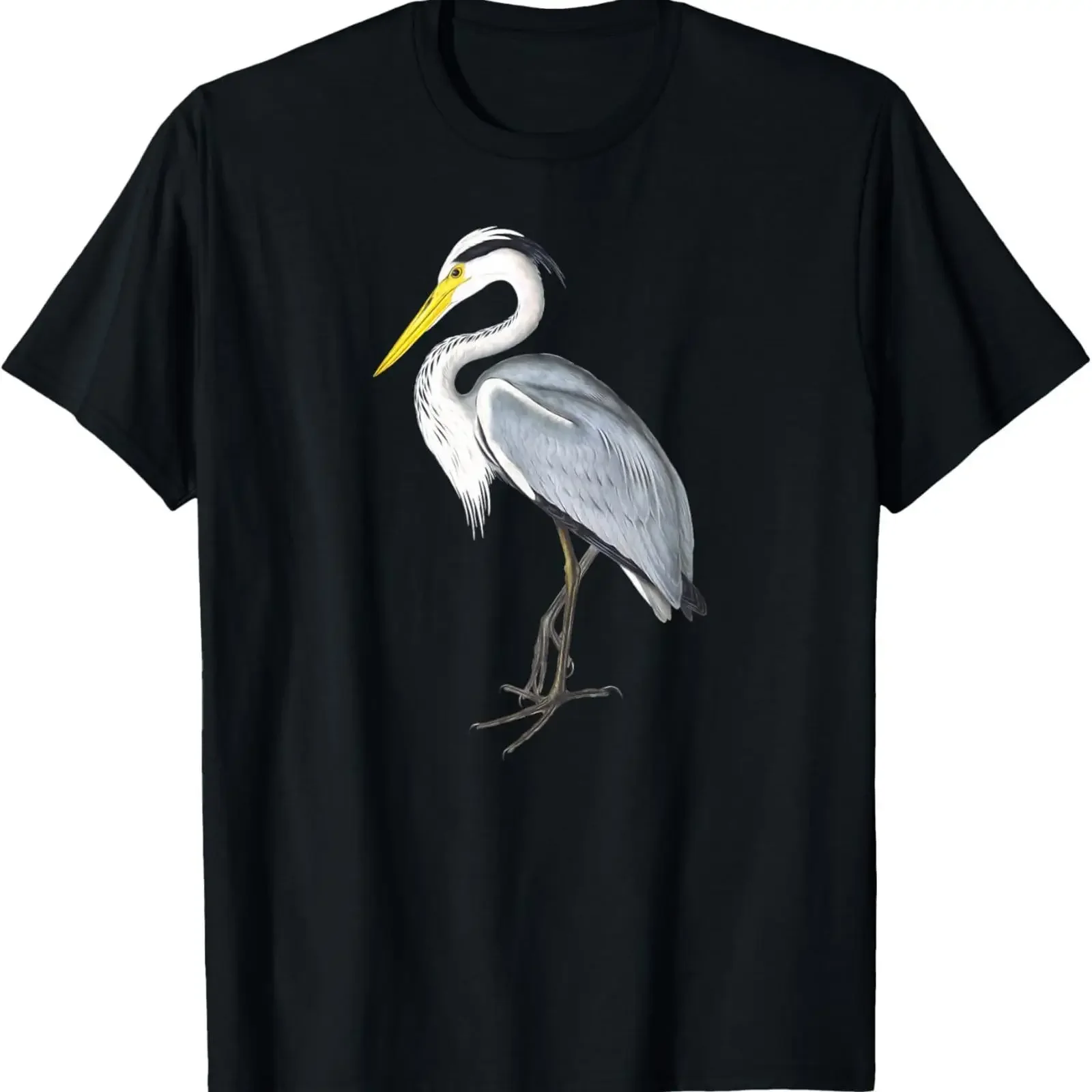 Great Blue Heron Enthusiast Birdwatcher Birder T Shirt vintage Washed Versatile Casual homme Soft fashion Slightly streetwear