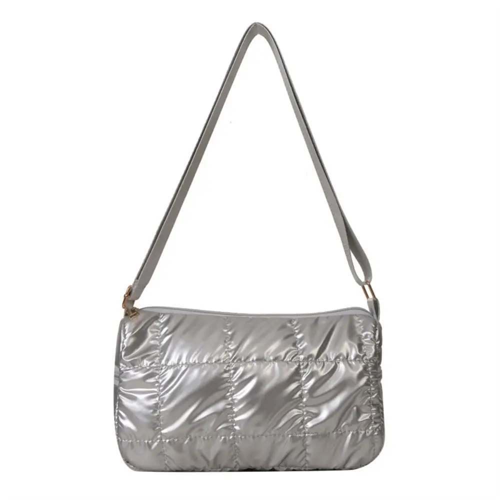 

Lattice Space Cotton Crossbody Bag Oxford Korean Style Quilted Shoulder Bag Solid Color Lightweight Padded Crossbody Bag Daily