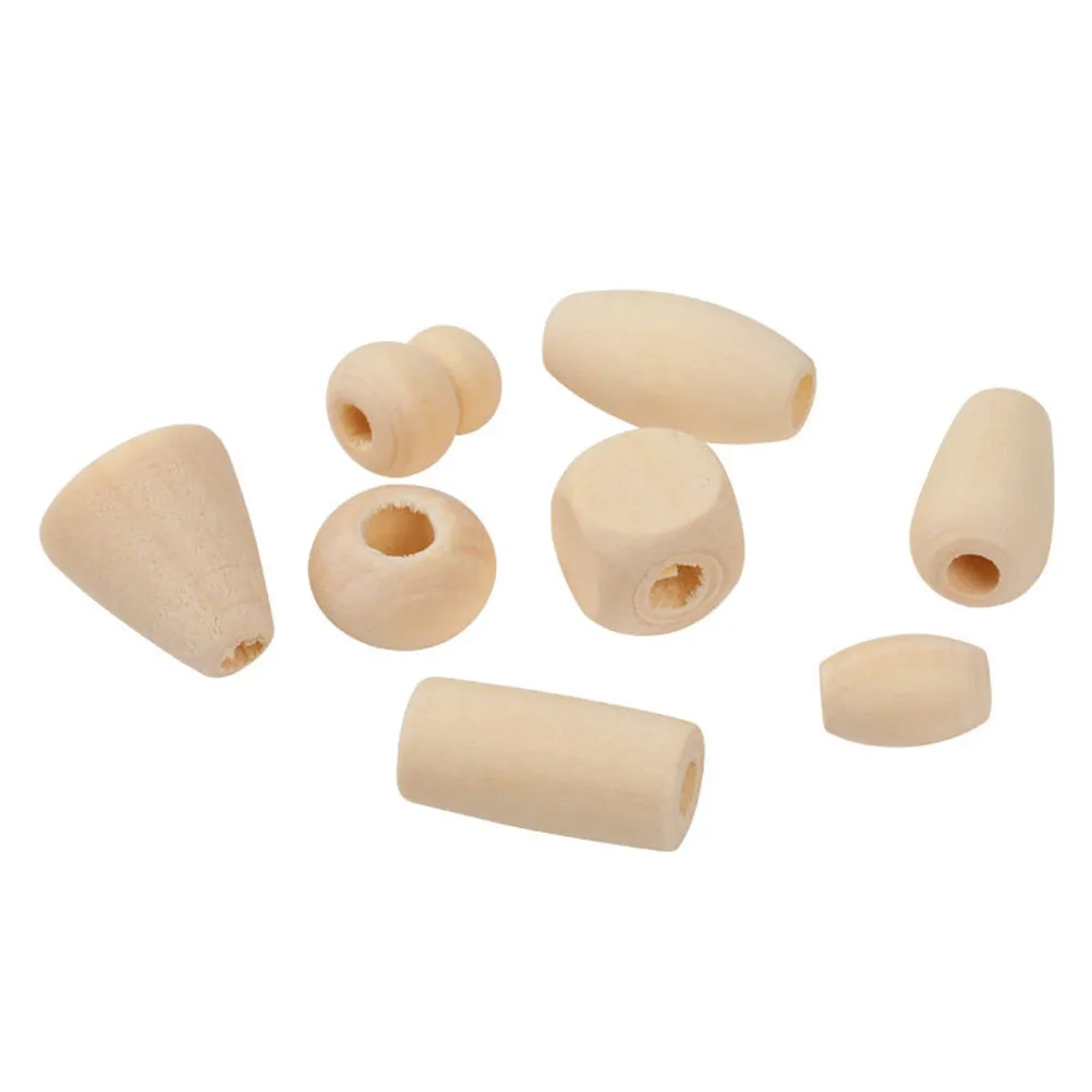 100Pcs Eco Friendly Wooden Beads Natural Grain DIY Jewelry Beads for Necklace Bracelet Crafting Home Decoration Clothing Luggage