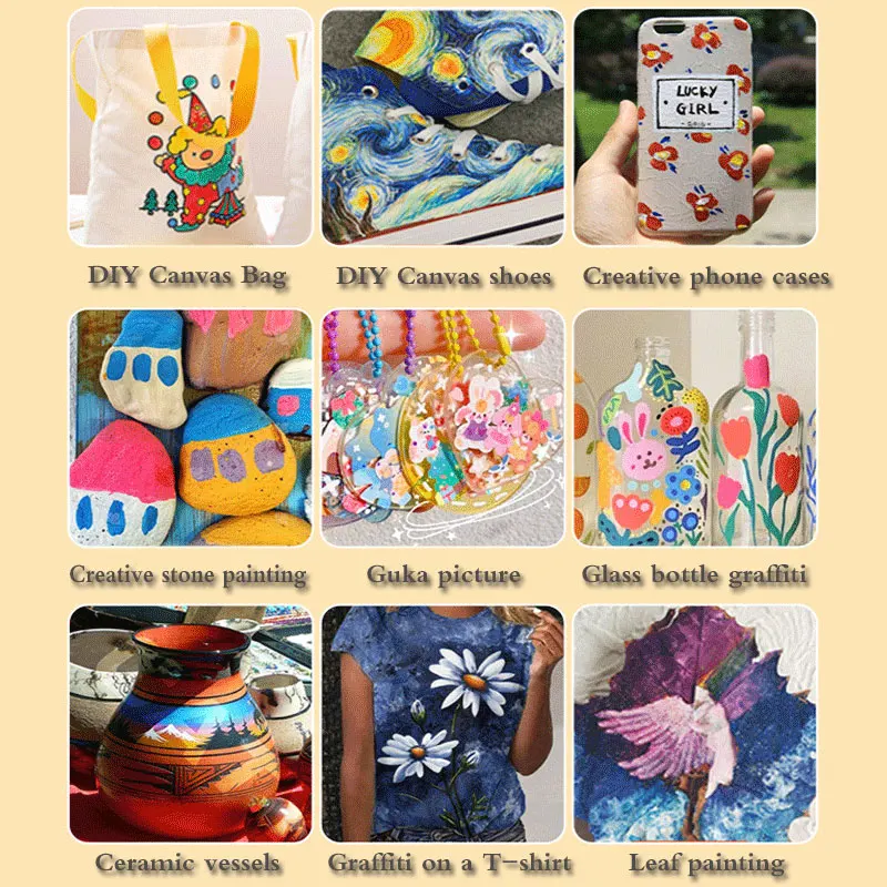 80/12 لون الاكريليك مجموعة أقلام خطاط (ماركر) سريعة الجافة ورقة تكويم أقلام للأطفال مانغا الفن اللوحة لوازم المدرسة الملحقات