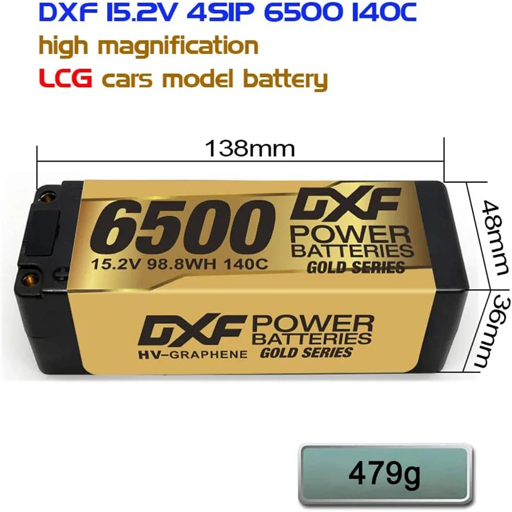 DXF 4S 리포 배터리 14.8V 15.2V 6500mAh 8000mAh 9200mAh 그래핀 5mm 플러그 1/8 버기 RC 자동차 보트 비행기용