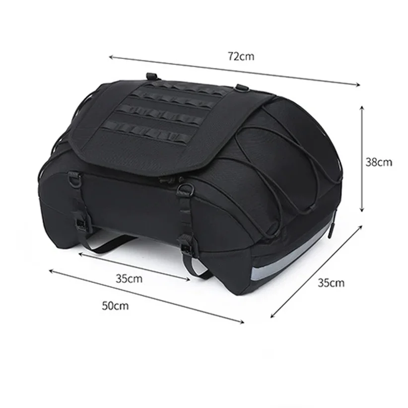 Motorcycle Saddle Bags Motor Expandable Cargo Bag Powersports Rack Bag Trunk Luggage Bag 35L-50L, Black