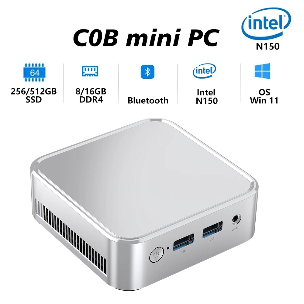 

WUDUNG C0B Мини-ПК Twin Lake N150 16 ГБ DDR4 3200 МГц 512 ГБ SSD Windows 11 WiFi 5 Настольный компьютер для офиса и игр