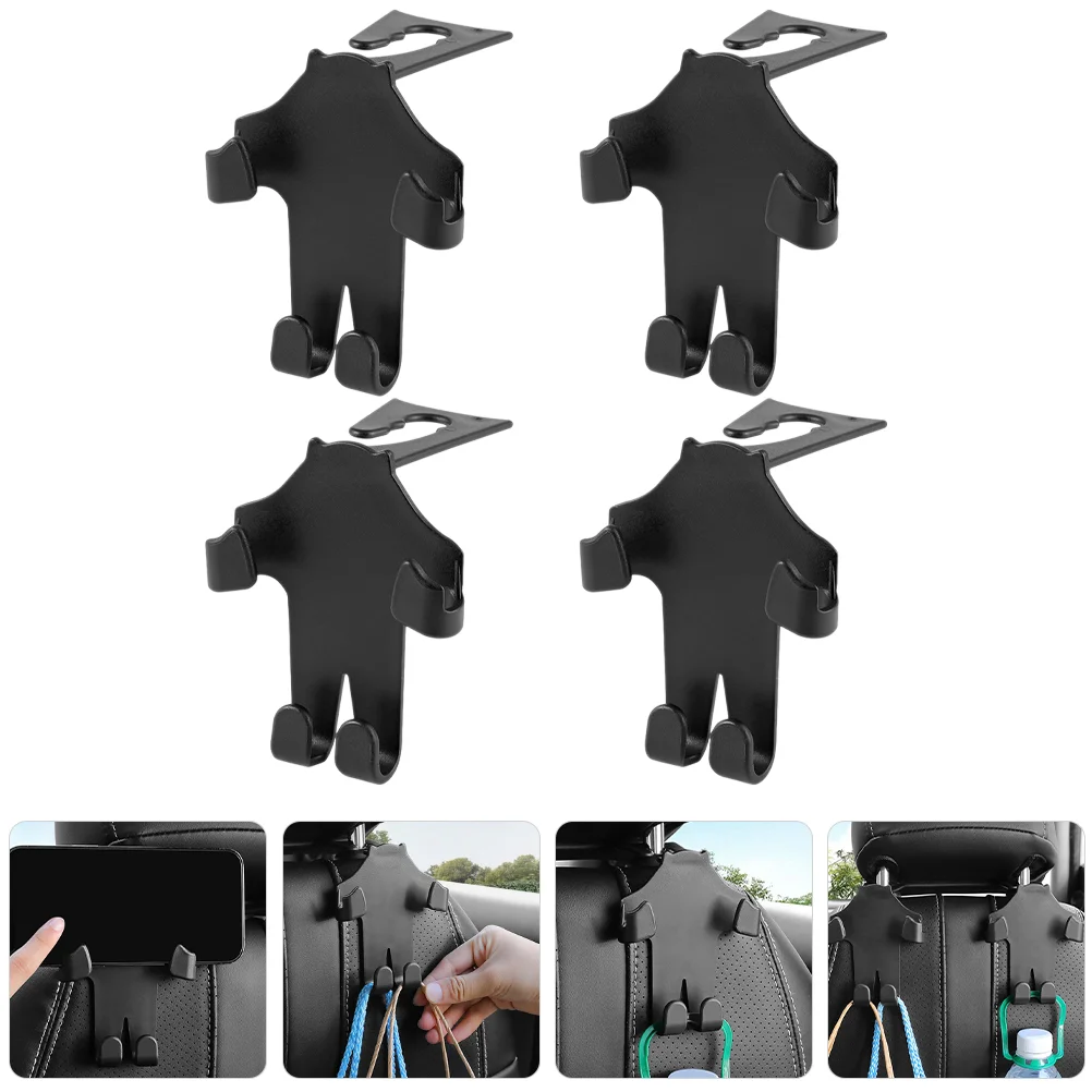 

4 Pcs Car Seat Hook Clothes Rack Hooks Purse for Holders Your Headrest Hangers Key Multifunction Back