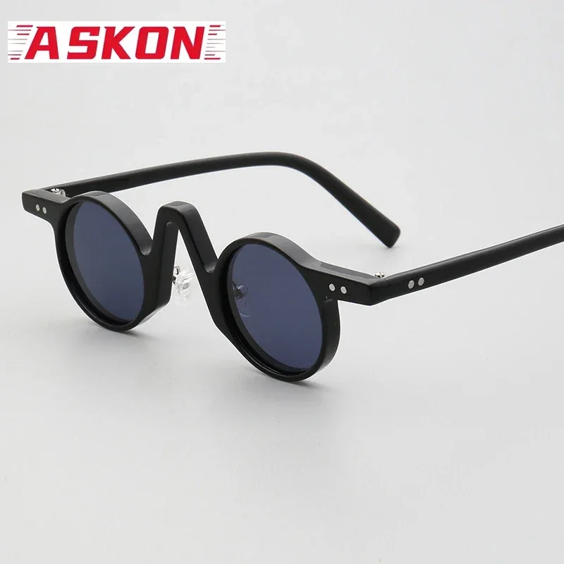 ASKON New Beach Polarized Acetate Black Sunglasses Man Women Round Glasses Men Eyeglasses Woman UV400 Lens Width Customized Logo