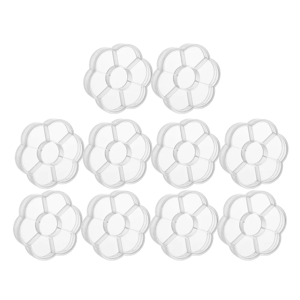 10 pçs caixa de armazenamento de jóias claro brinco organizador portátil leve grânulo titular para anéis pulseiras grampos de cabelo exibição desktop