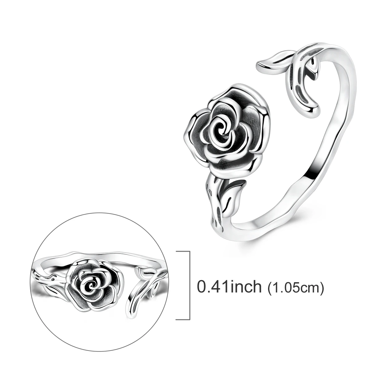 الأصلي 925 خاتم فضة للنساء الزفاف المشاركة حلقة مفتوحة مجوهرات نسائية