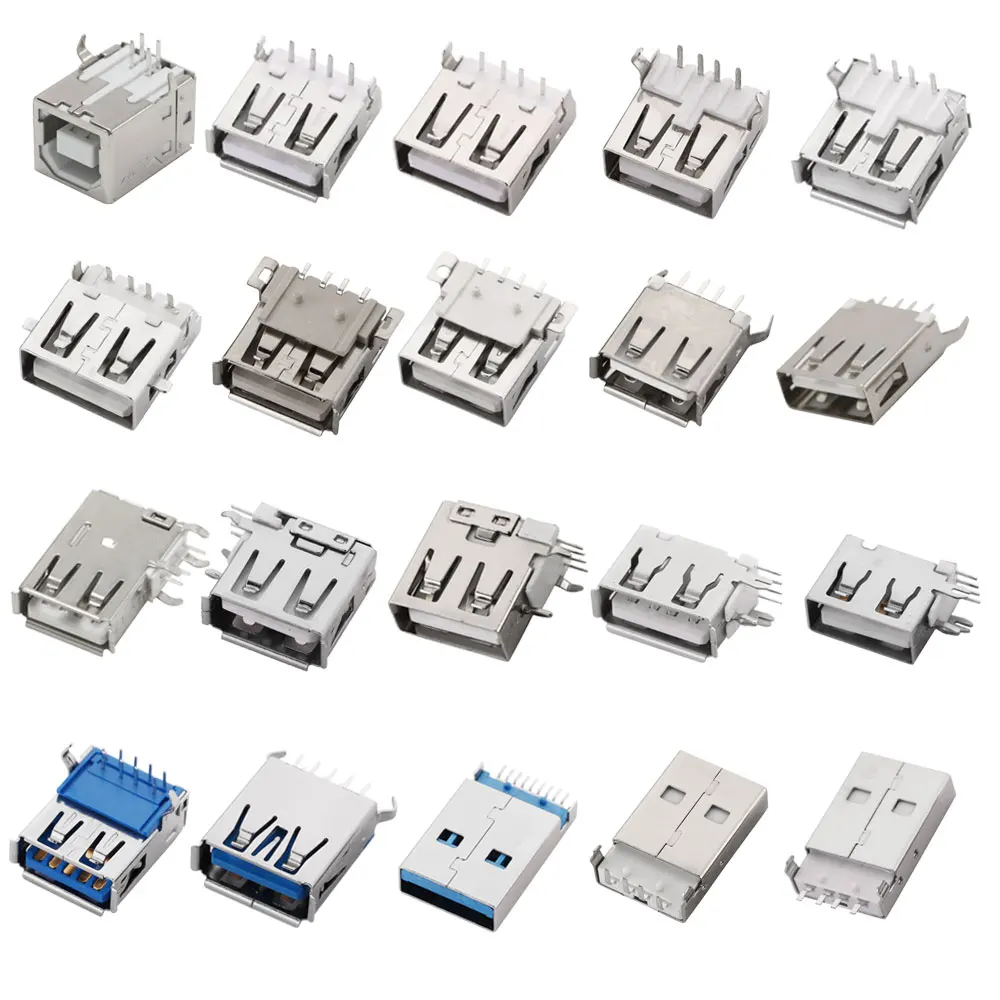 10Pcs USB Type A Standard Port Female Solder Jacks Connector PCB Socket USB-A USB-B type