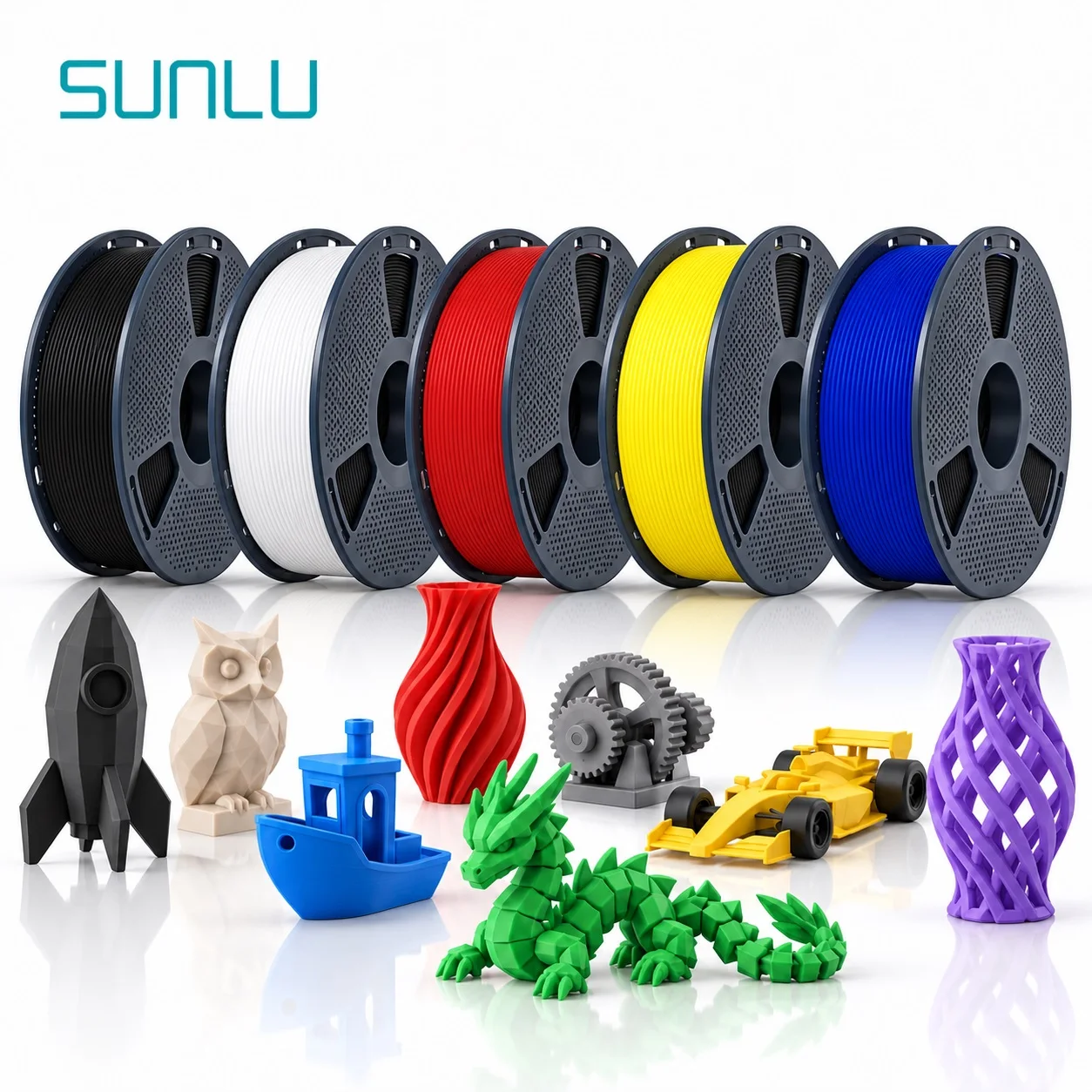 SUNLU PLA+ 2.0 Filament 1.75mm 1KG High Impact Resistance High Toughness Fast Printing Smooth Extrusion FDM 3D Printer Material