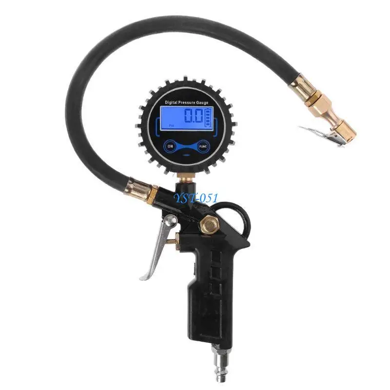 

E15A Tire Inflator for w/ Lock on Air Chuck Pressure Gauge Digital Display Type Tool