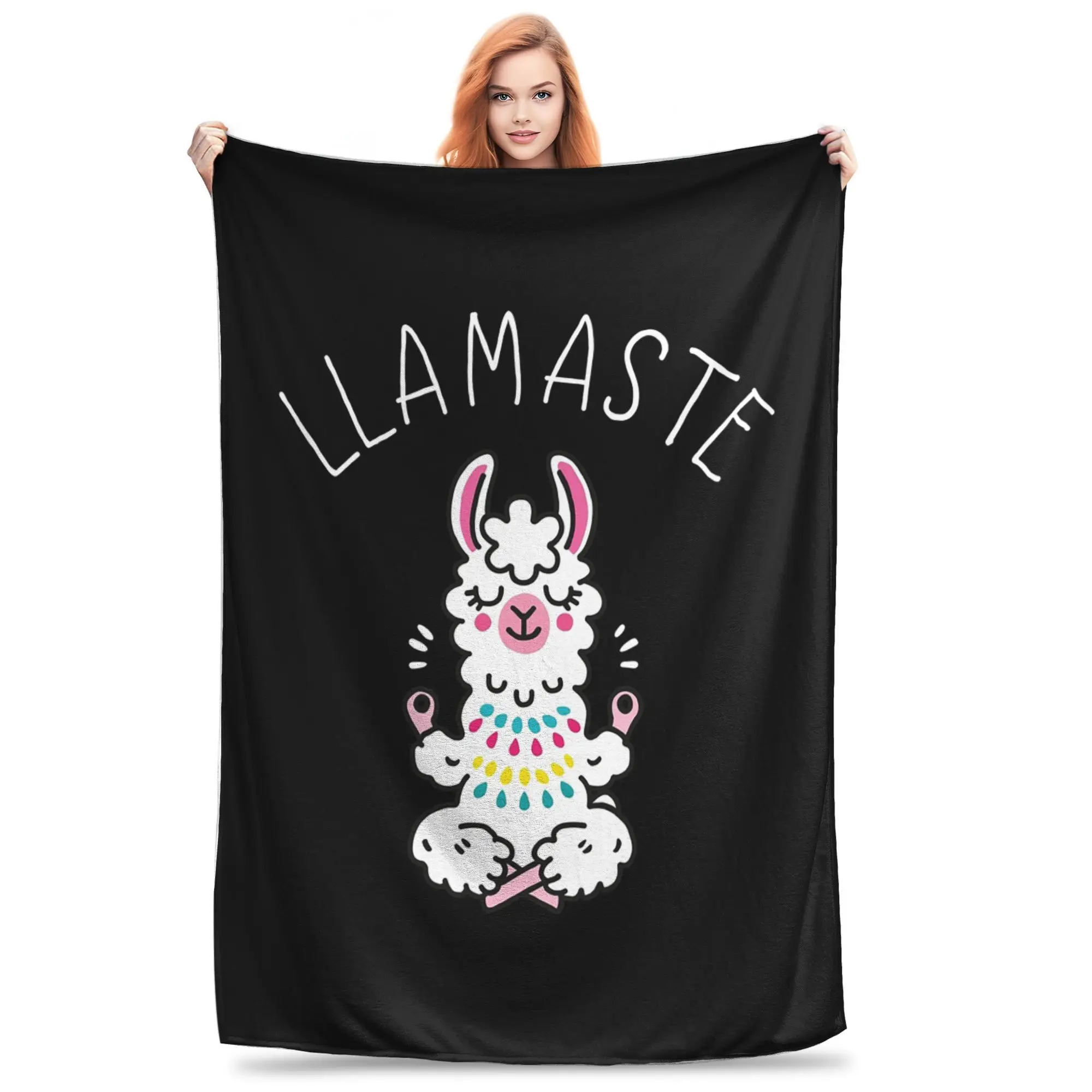

Llamaste Llama Yoga Blankets Lightweight Fleece Sofa Throw Blanket for Home Bedroom Travel Throws Bedspread Quilt