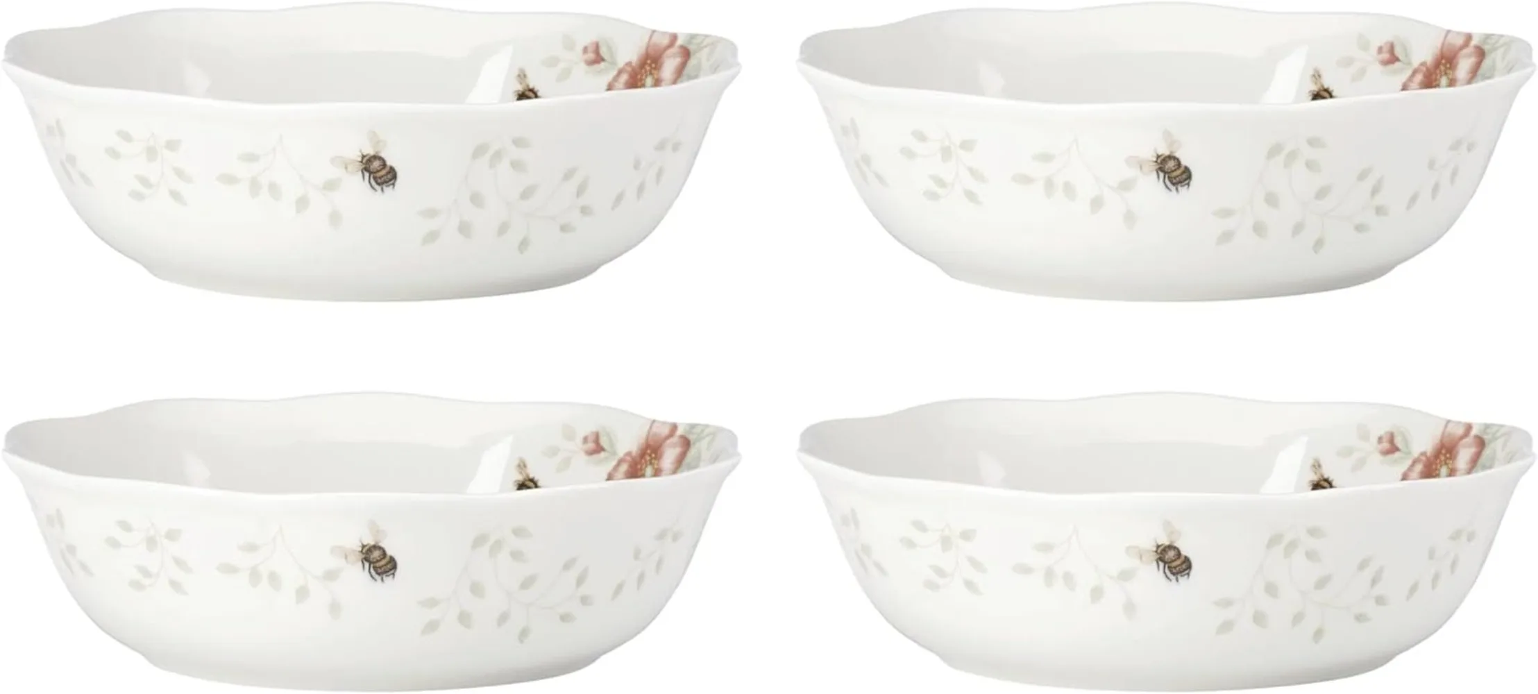 Butterfly Meadow Soup Bowls, Set of 4, 4 Count, Multi,Dishwasher safe, Microwave safe