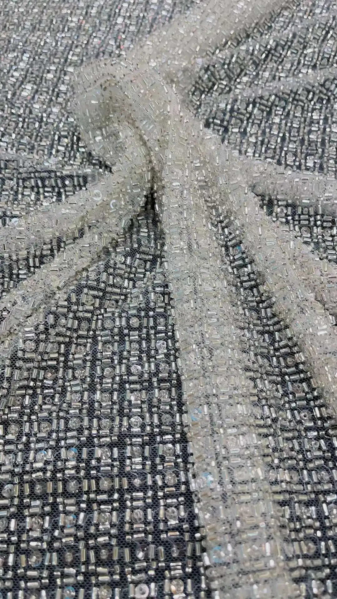 High Quality,Heavy,Beads tube , Embroidery,French Tulle Net, African Beaded Fabric/ Ladies Party Dresses, Weddings