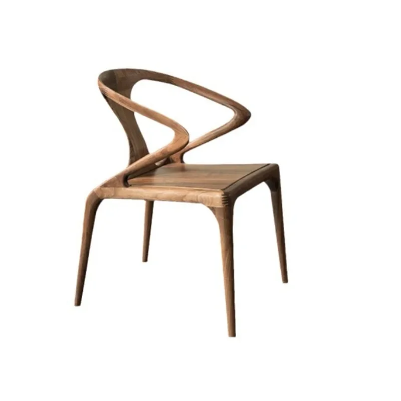 dining chair living room home simple modern solid wood backrest leisure chair study new Chinese tea chair