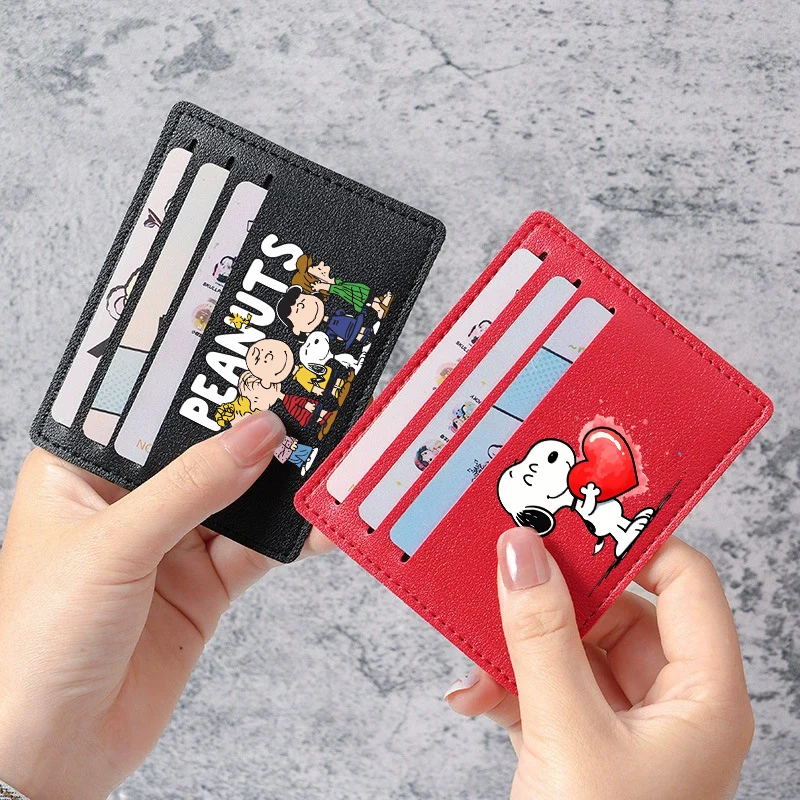 Snoopys porte-monnaie à la mode hommes femmes Ultra-mince PU carte d'identité sac porte-carte de crédit Mini porte-carte de crédit Mini portefeuille