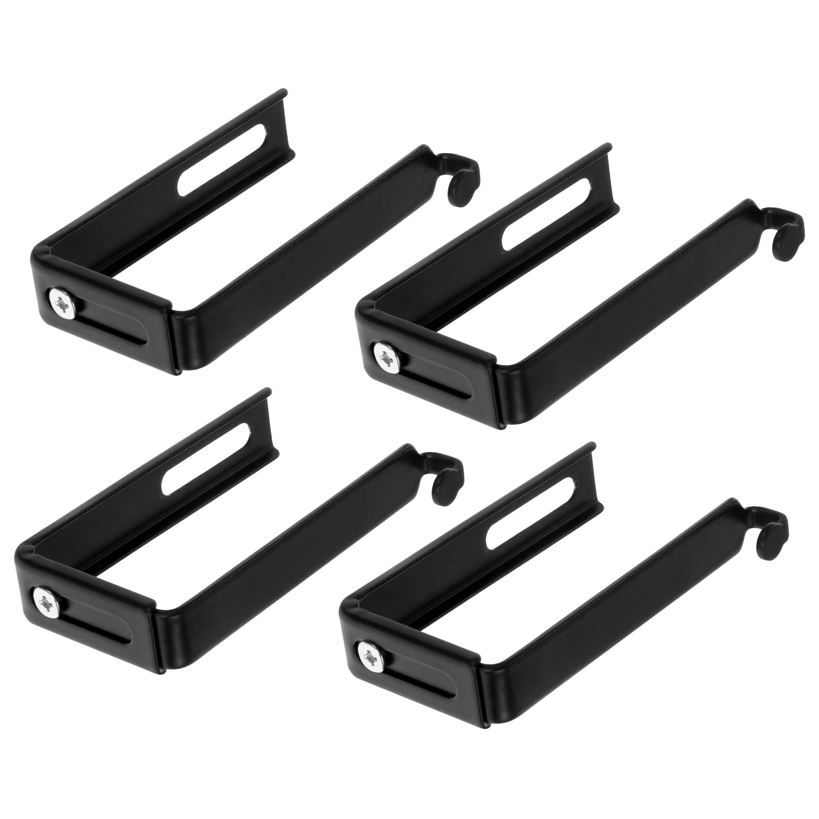 

4pcs Cabinet Door Hooks Heavy Duty Adjustable Cubicle Hangers Black Groove Small Size Universal Wardrobe Storage Hook For Home