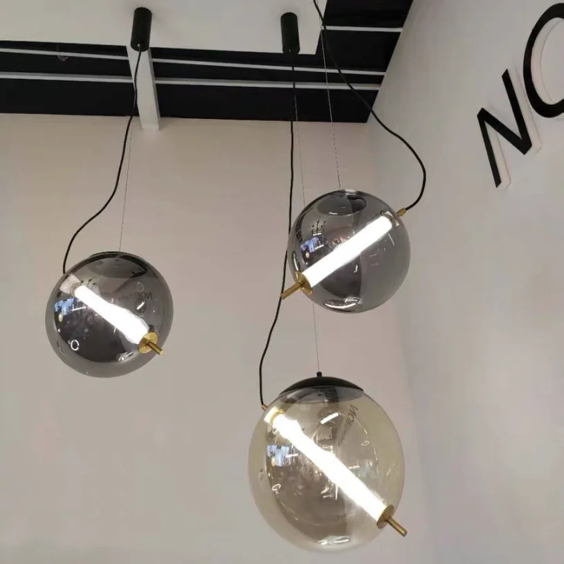 Led Glass Pendant Light Kitchen Bedroom Island Restaurant Hanging Lamp Decoration Modern Ball Ceiling Chandeliers Shop Decor