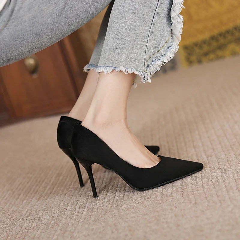 

Pumps Woman Shoes New High Heels Women Office Shoes Stiletto Suede Ladies Shoes Size 41 Women Basic Pump Footwear Zaptos Mujer