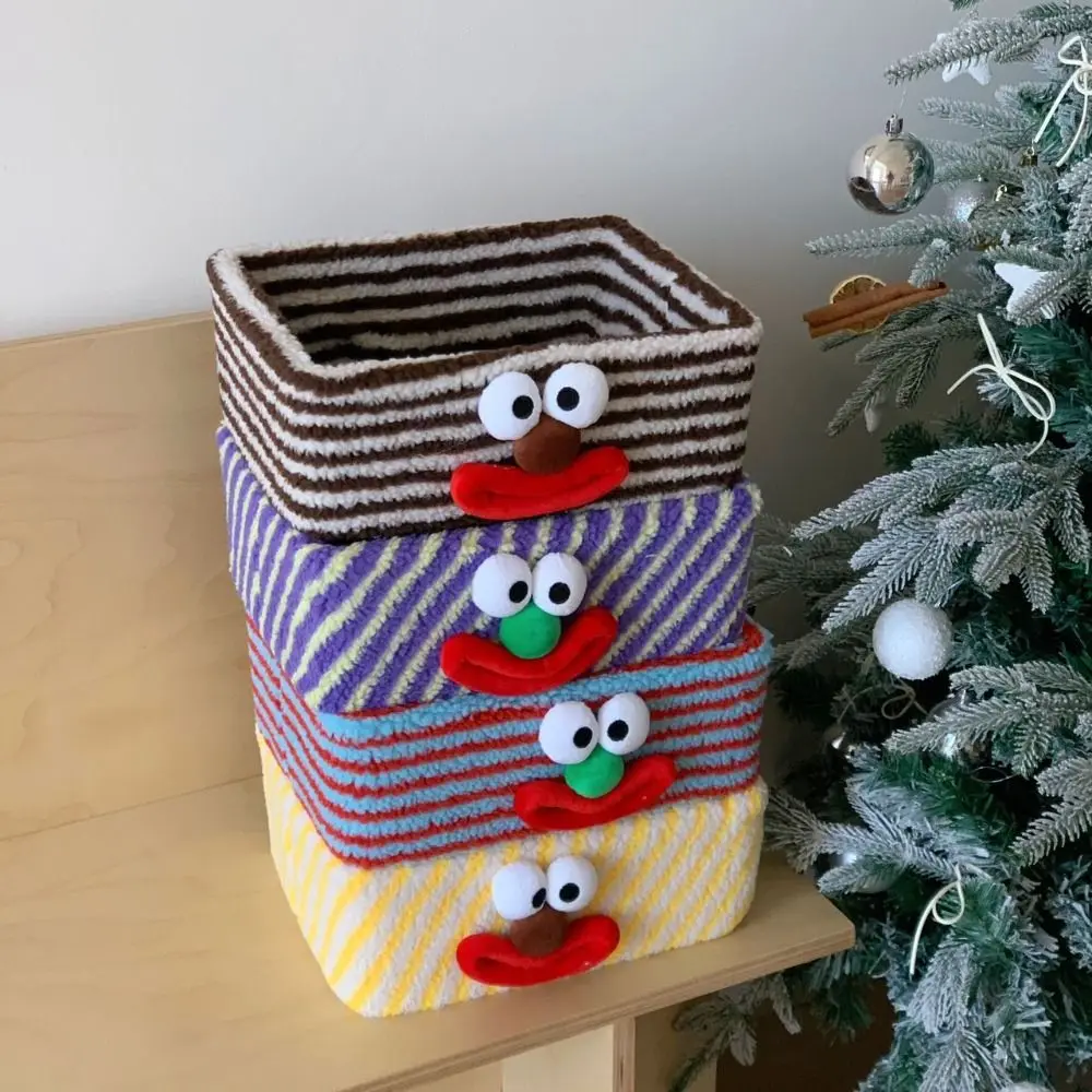 

Funny Clown Storage Box Multipurpose Rectangle Stationery Storage Rack Space Saving Stripe Cosmetics Storage Basket Dorm