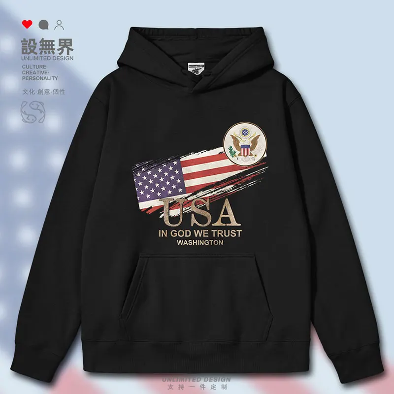 USA Washington Flag  National Retro mens hoodies clothing new pullovers hoodie Coat casual for men white autumn winter clothes