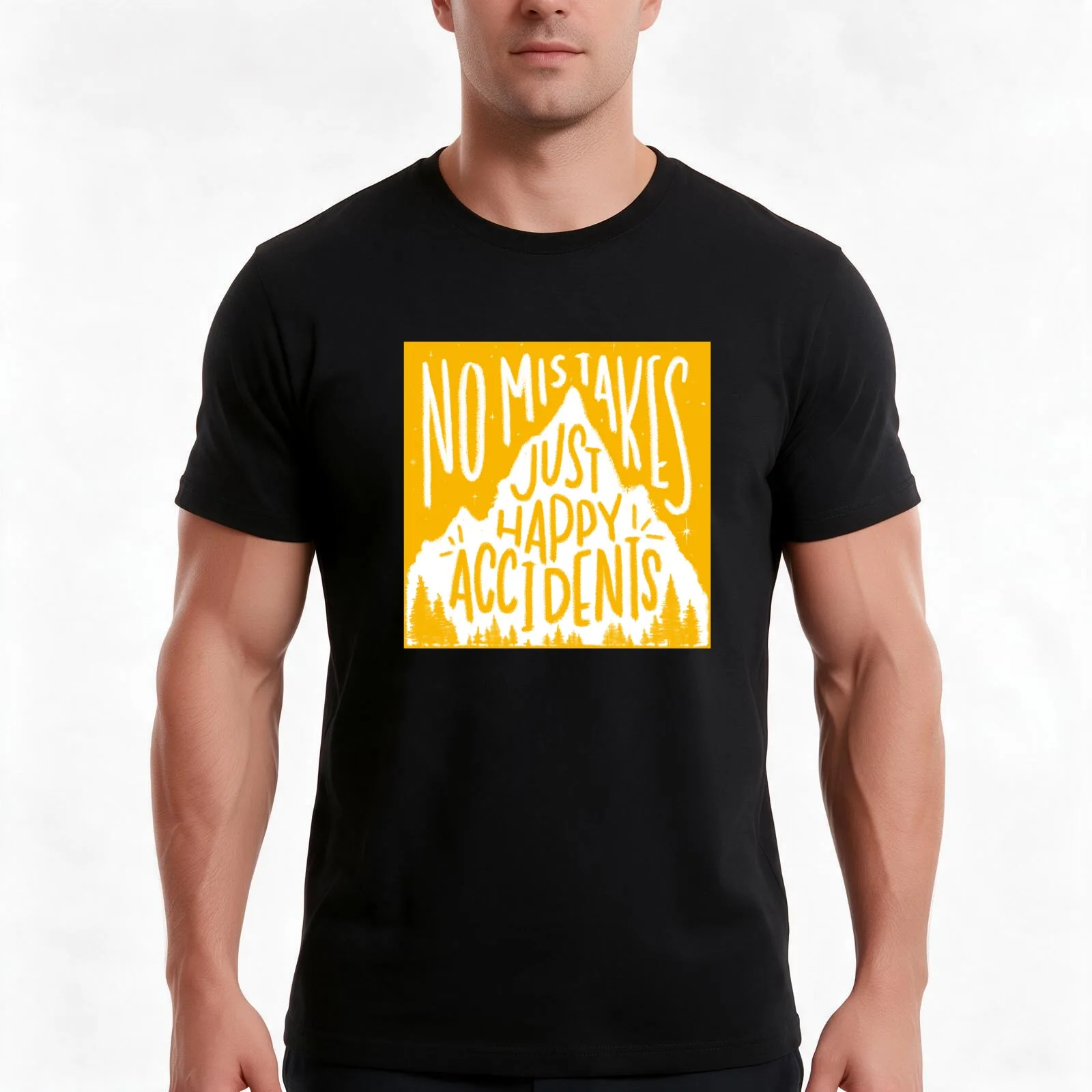 Sunny No Mistakes Just Happy Accidents T-Shirt Summer Casual Cotton Tee Oversized Streetwear Tops Vintage Graphic Print