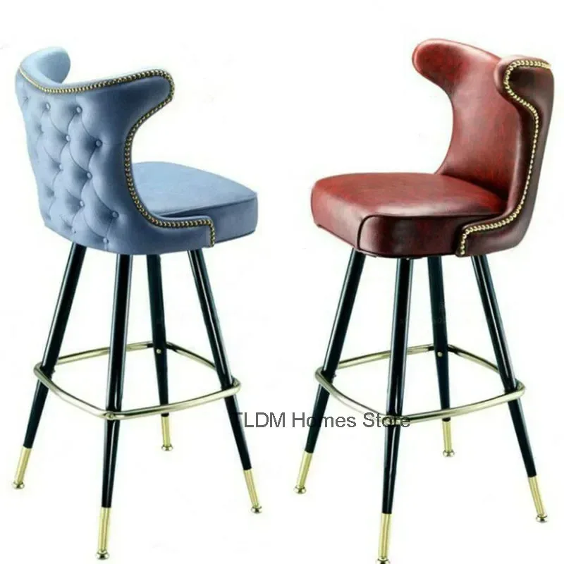 American Style Solid Wood High Feet Bar Chair Minimalist Lounge Chair Nordic Creative Fashion Modern Home Kitchen The Bar Stool