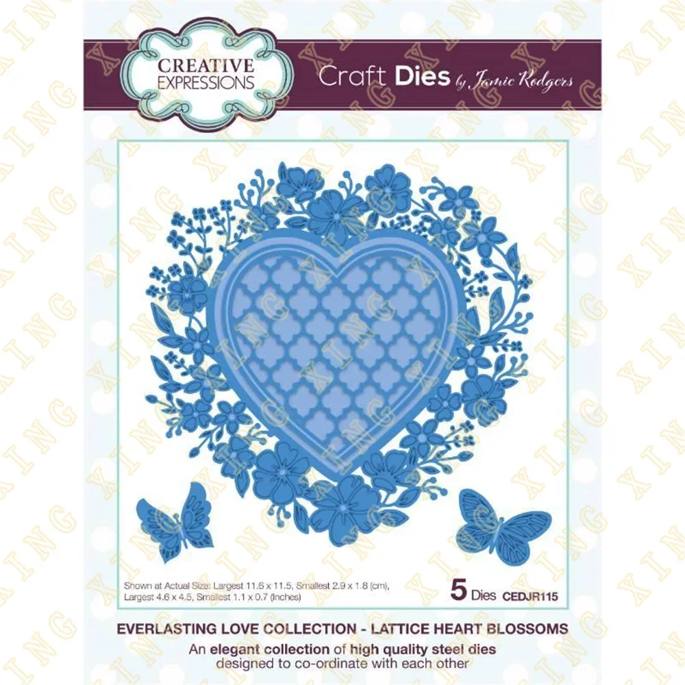 Metal Cutting Dies Cut Die New Scrapbook Paper Craft Knife Mould Blade Punch Stencils Dies Love Lattice Heart Blossoms Craft