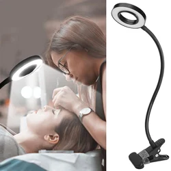 LED Beauty Makeup Table Lamp Clip-on Desk Lamp for Tattoo Nail Art Reading Lamp Eye Protection Bendable USB Lighting Lamp