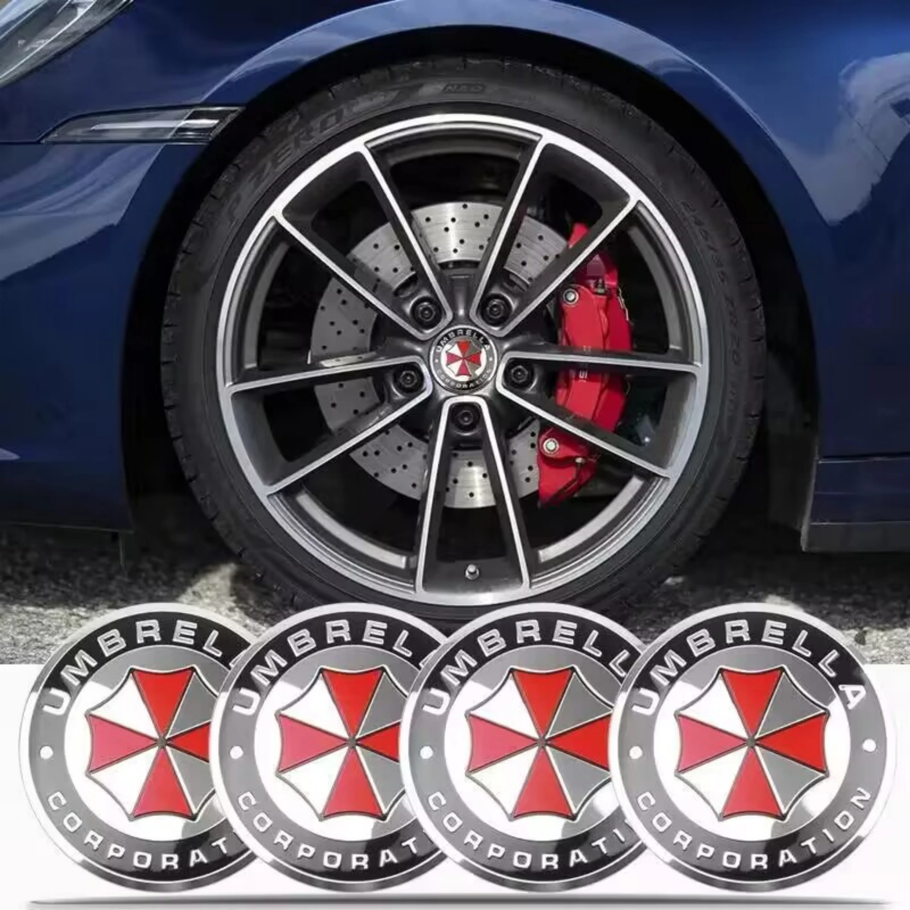 

4pcs 56mm 65mm Umbrella Corporation Emblem Logo Car Stickers Car Wheel Hub Center Cover Cap Badge Styling Accessories for Toyota