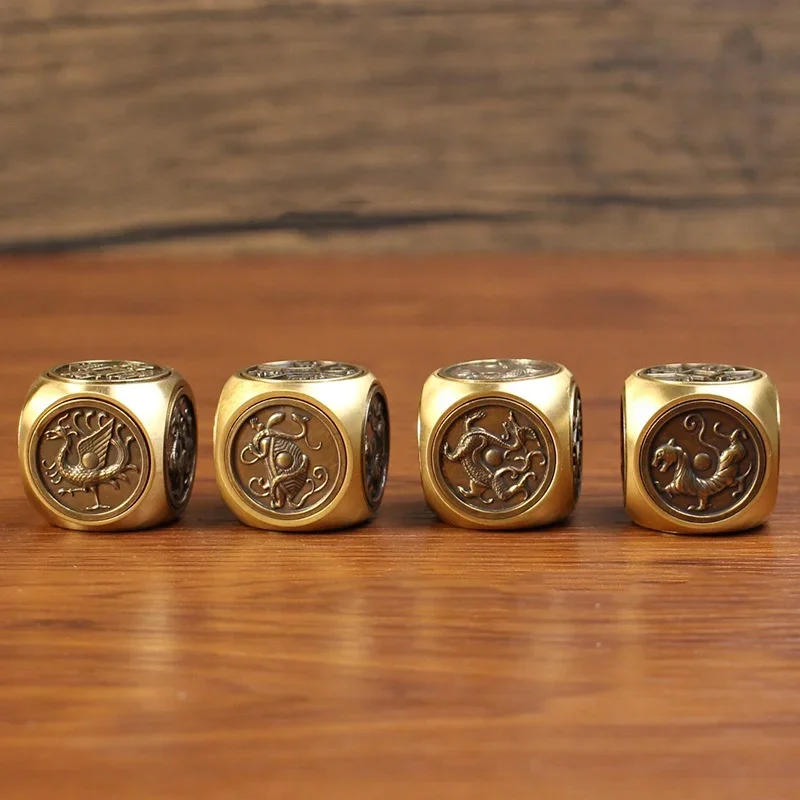 Lucky Rotatable Copper Coin Dice Feng Shui Bagua Five Emperors Money Fortune Wealth Talisman Amulet Decompression Decor Crafts