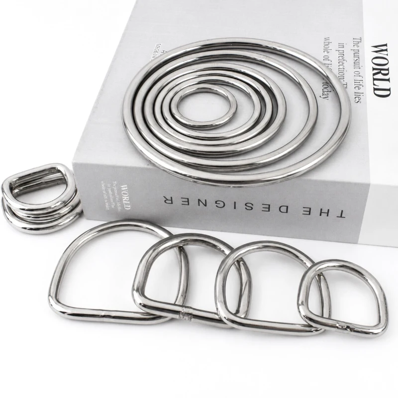 2/5Pcs 15-50mm Stainless Steel O D Ring Buckles Handbag Strap Connector Rings Leather Craft Clasp Carabiner Belt Hook Bag Parts