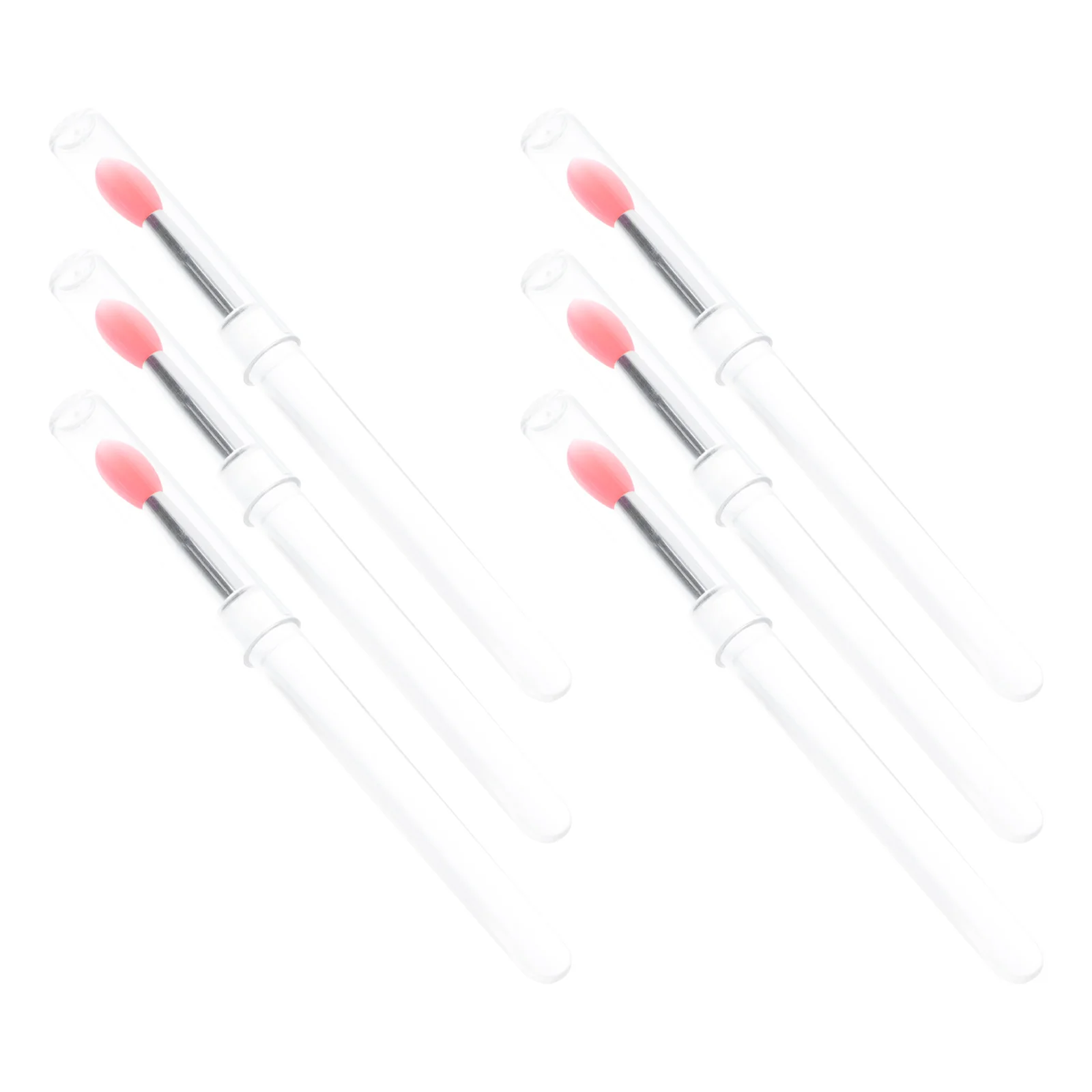 

6 Pcs Silicone Lip Brush Dust-proof Makeup Applicator Lipstick Eyeshadow Liquid Balm -friendly Professional Use