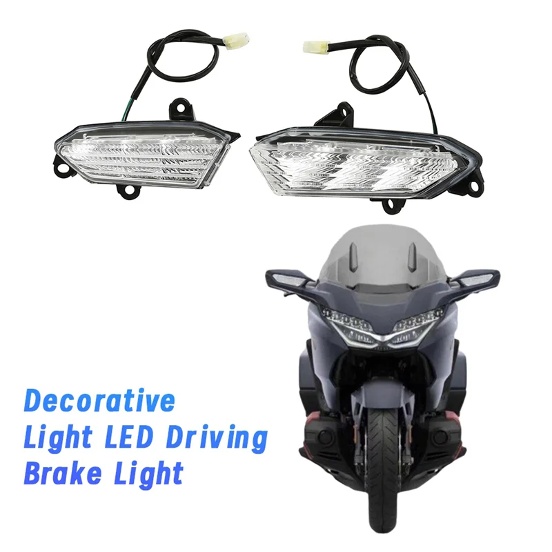 AASS-الجبهة LED بدوره إشارة لهوندا الذهب الجناح Gl1800 18-24 دراجة نارية الزجاج الأمامي ضوء الزخرفية ضوء الفرامل LED مصباح قيادة #5