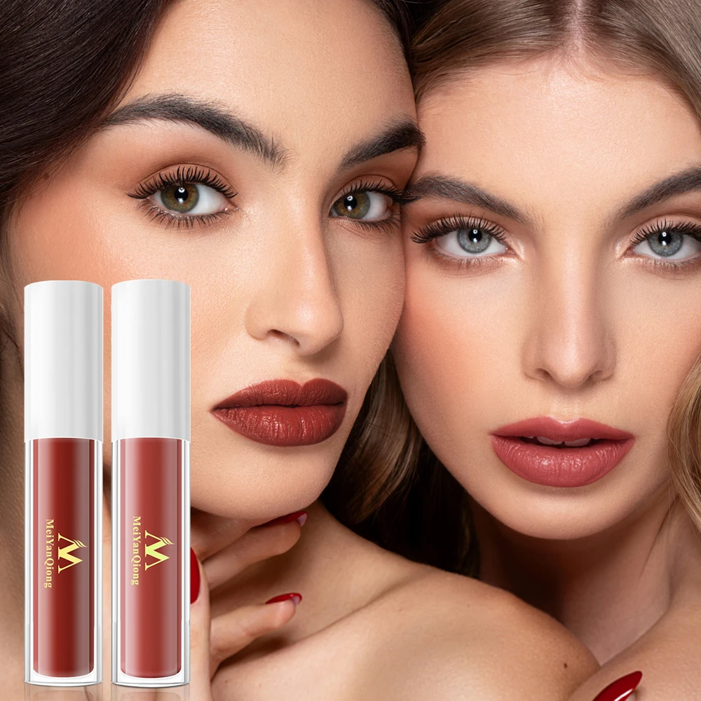 MeiYanQiong リップスティック リップグロス 防水 ノンスティックカップ マットな質感 ナチュラル カラーロックダウン 長期的な水分 2色