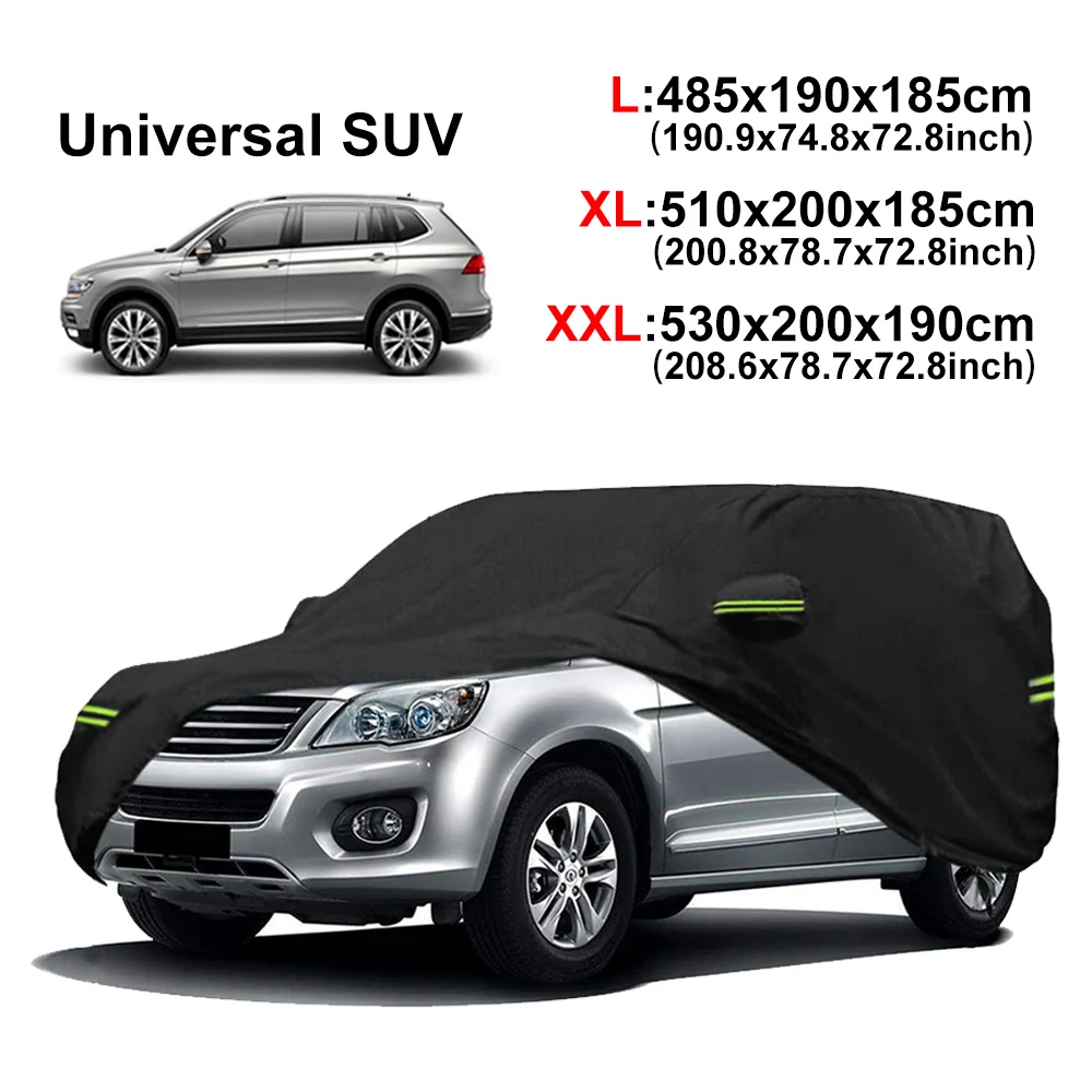 

Универсальный чехол для автомобиля 190T, защита от дождя, снега и пыли, водонепроницаемый, для внедорожников, черный, аксессуары для авто