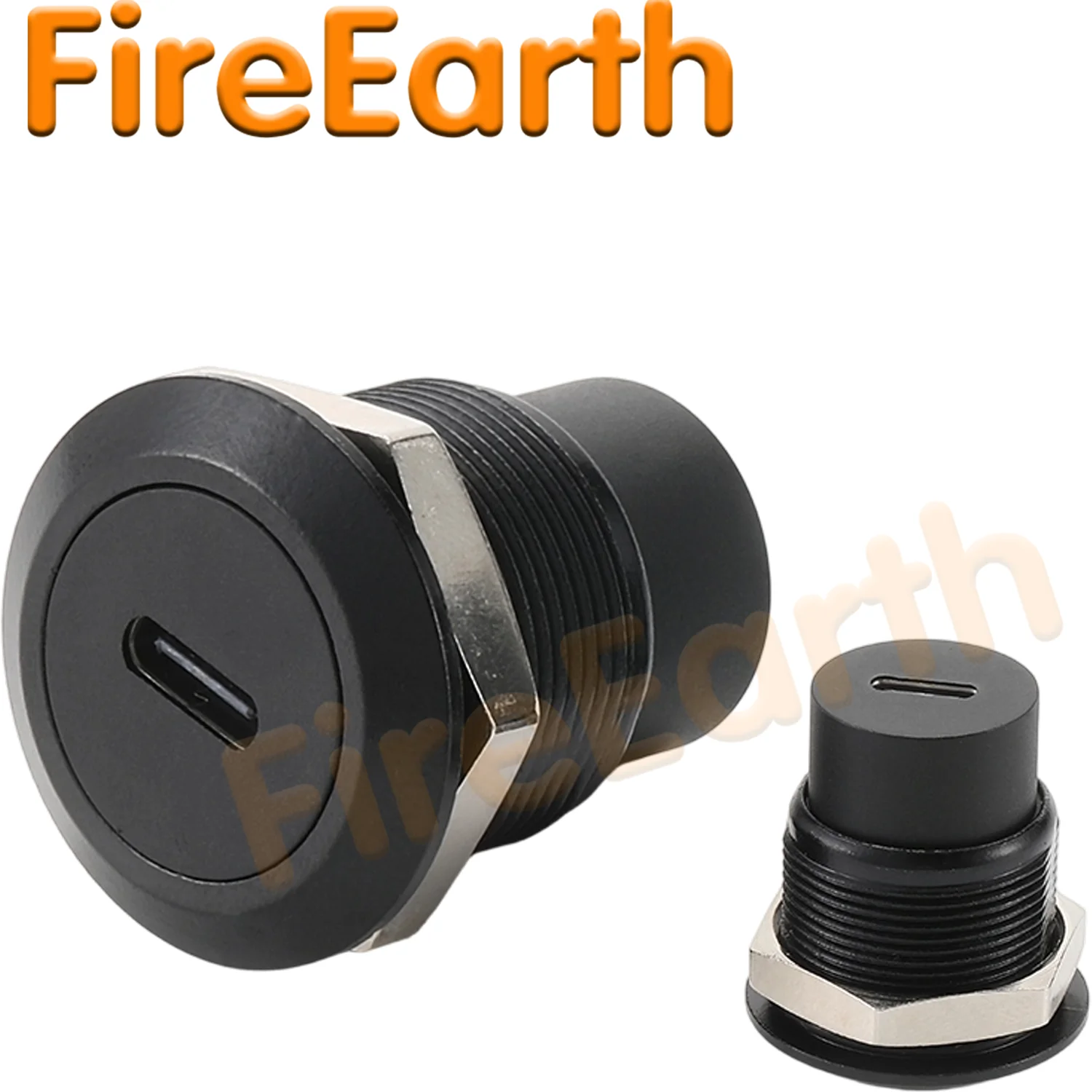 Waterproof Circular USB C Type-C Panel Socket Female to Female In-line Through-Board Coupler