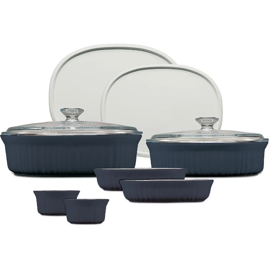 

Ceramic Bakeware Set with Lids Chip and Crack Resistant Stoneware Baking Dish Microwave Dishwasher Oven Freezer and Fridge Safe