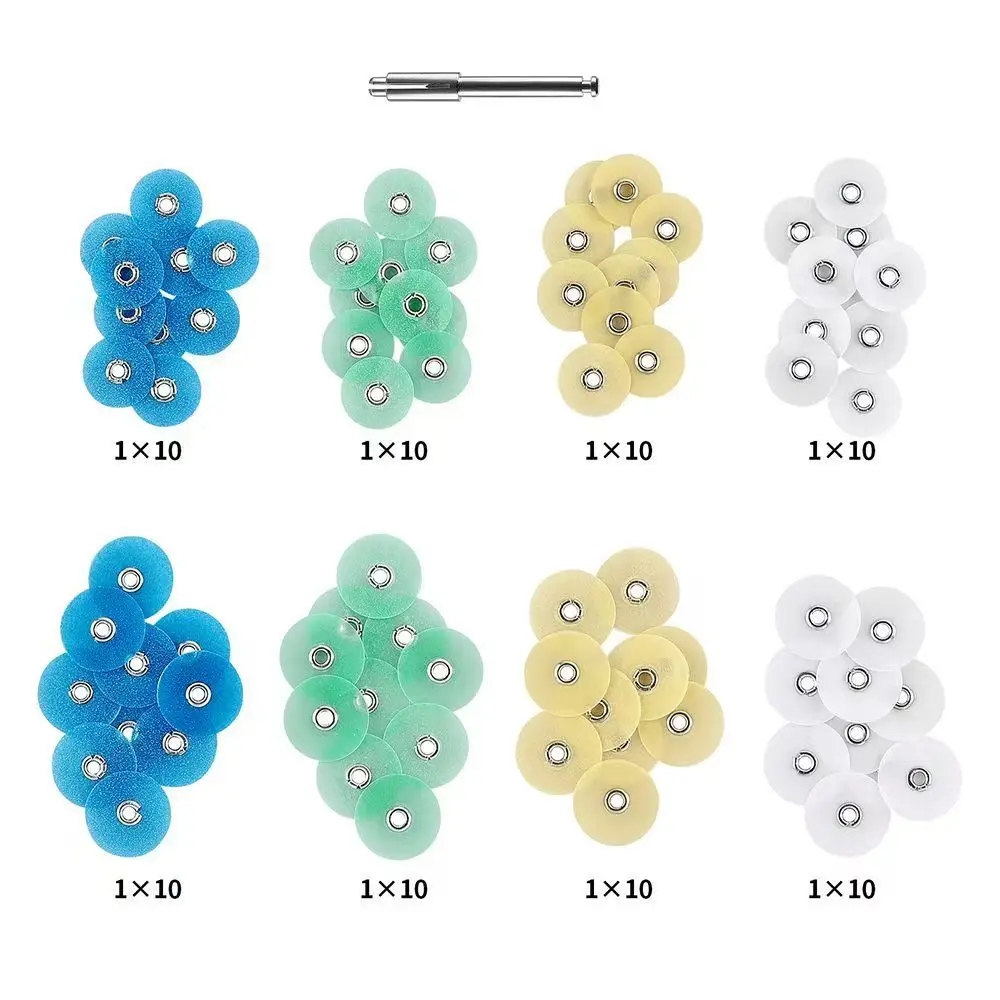 40/80Pcs/Box Dental Polishing Discs Kit Gross Reduction Contouring Mandrel Discs Composite Resin Teeth Whitening Consumables