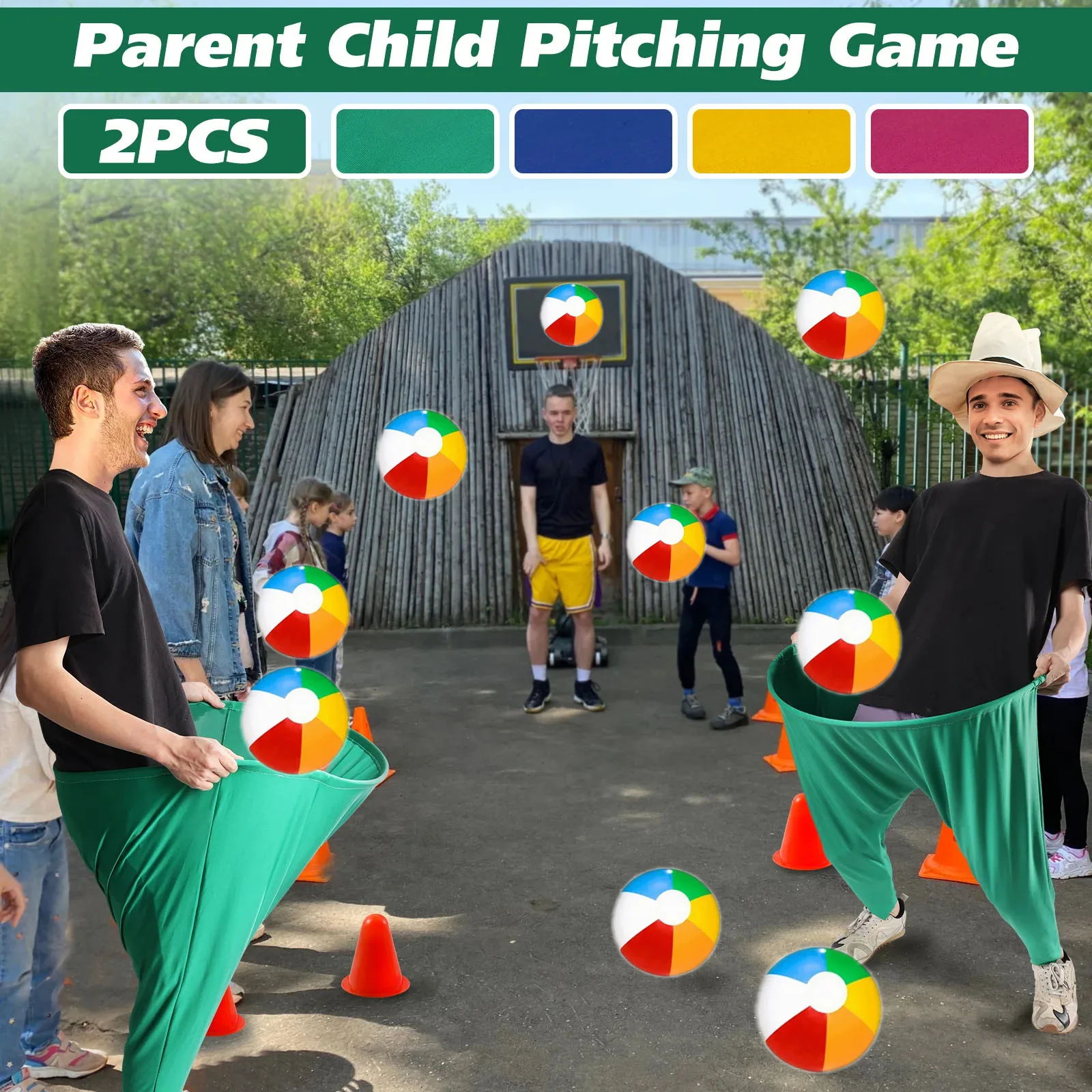 Conjunto de jogo de calças da vovó, bolas de quintal, esportes ao ar livre, jogos de equipe, diversão, festa de família, jogo para campo de arremesso, adereços de jogo, brinquedo elástico