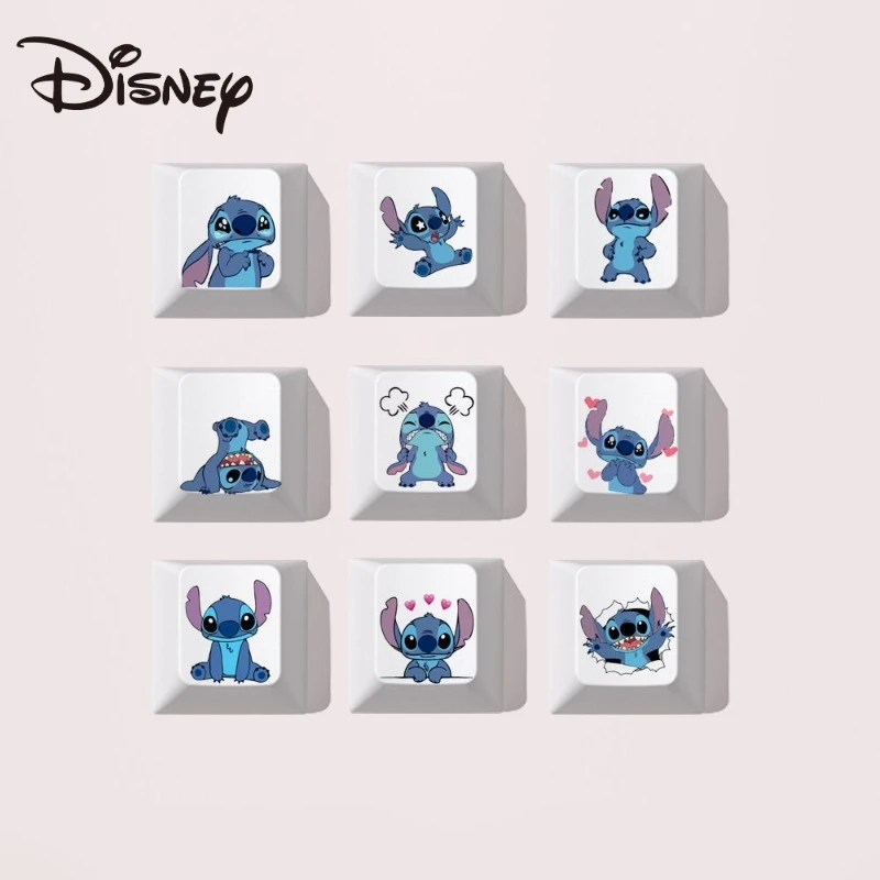 릴로와 스티치 DisneyR4 키보드 캡 카와이 만화 애니메이션 인쇄 액세서리 기계식 키보드 캡 남성용 보조 키캡
