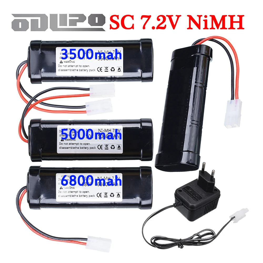 7.2V 6800mAh NiMH Battery｜Tamiya Interface for RC Racing Cars Trucks Models Toys , 7.2V 3500/5000mAh Rechargeable Battery